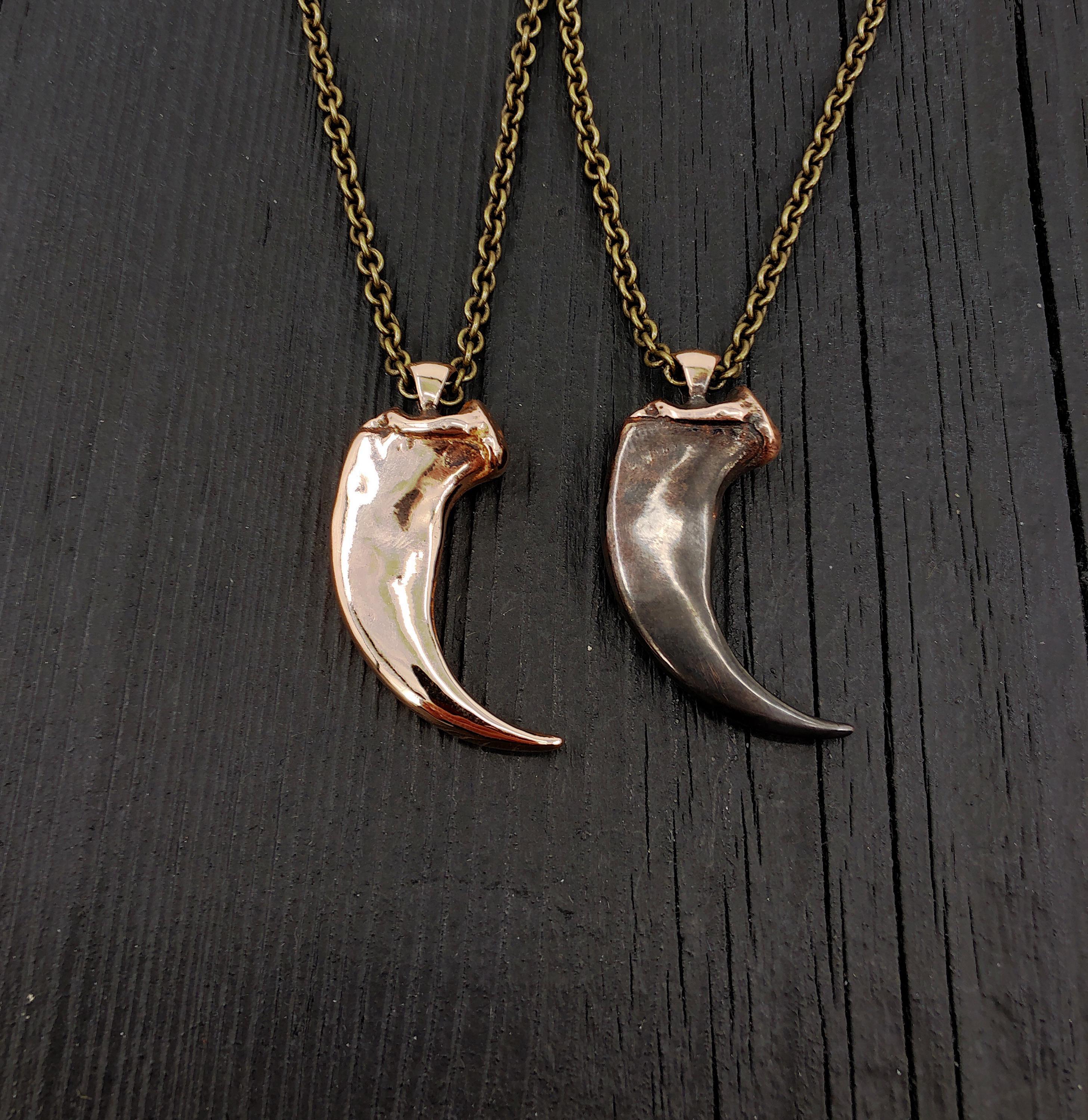 ネックレス・ペンダント Bear's two-claw necklace Path of Healing~Reversible Double Bear Claw Pendant - Angela