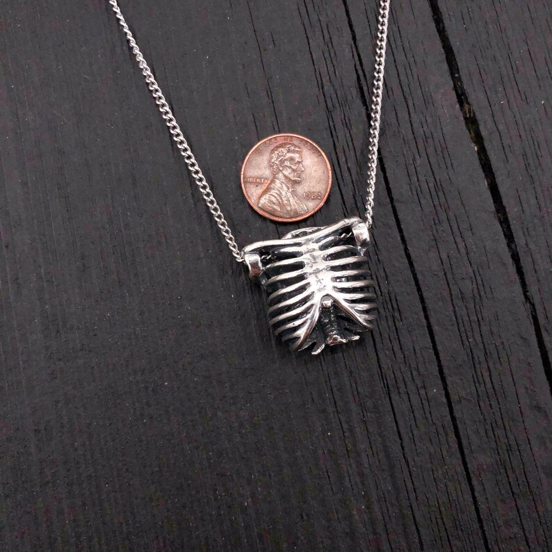 Ribcage Necklace Silver Ribcage Pendant Necklace Anatomical Etsy