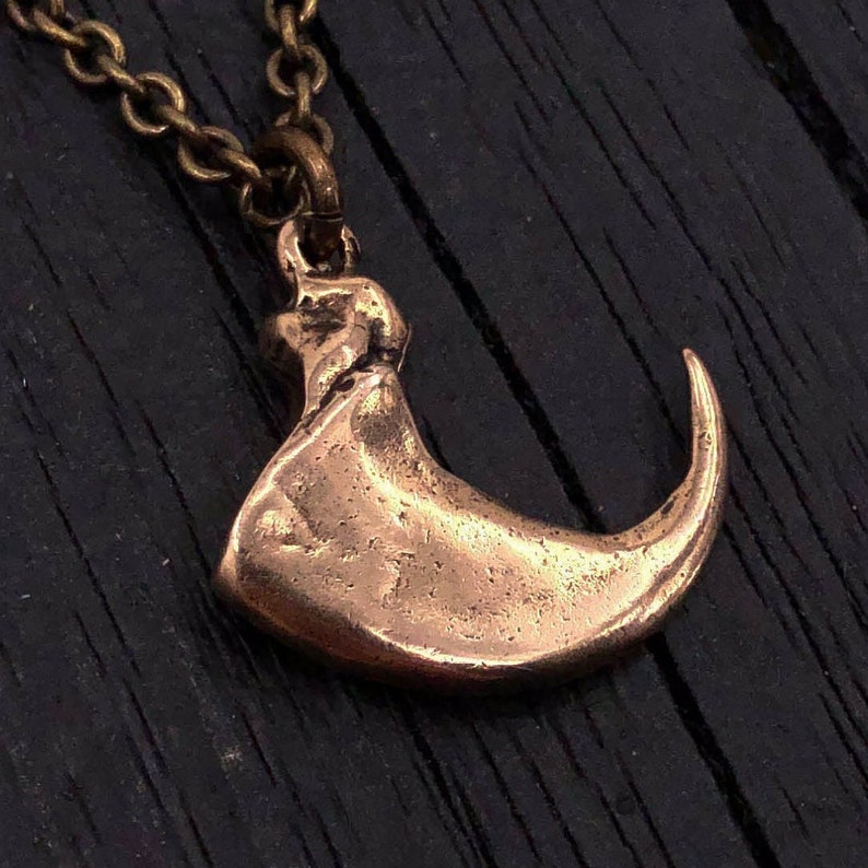 Mountain Lion Claw Charm Pendant Necklace Solid Hand Cast Jewelers Bronze Nature Inspired Cougar Panther Jewelry for Him or Her image 5