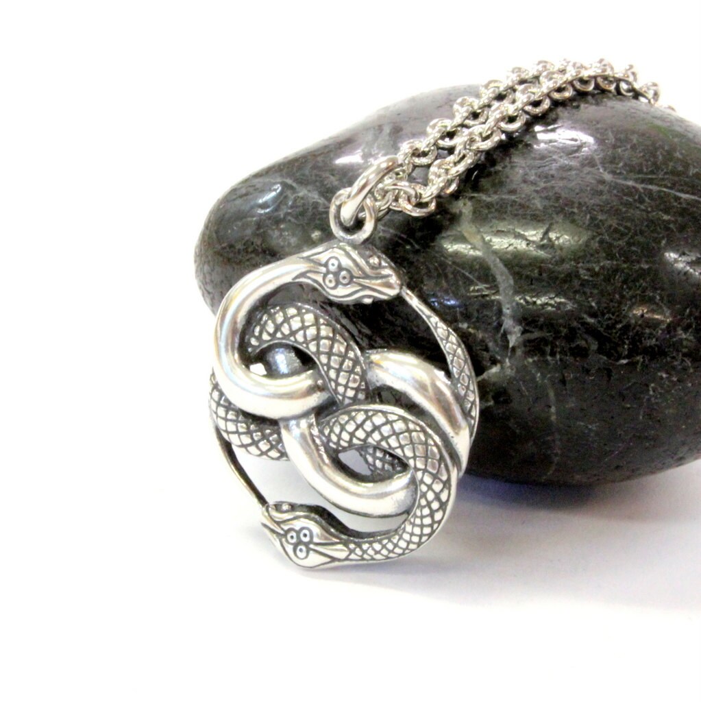 Auryn Double Ouroboros Charm Pendant Necklace - Solid Hand Cast .925 …
