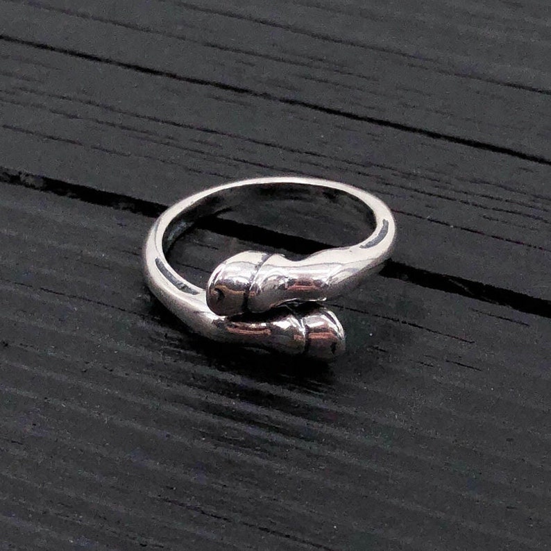 Horse Hoof Ring in Solid White Bronze with Sterling Silver Overlay image 7