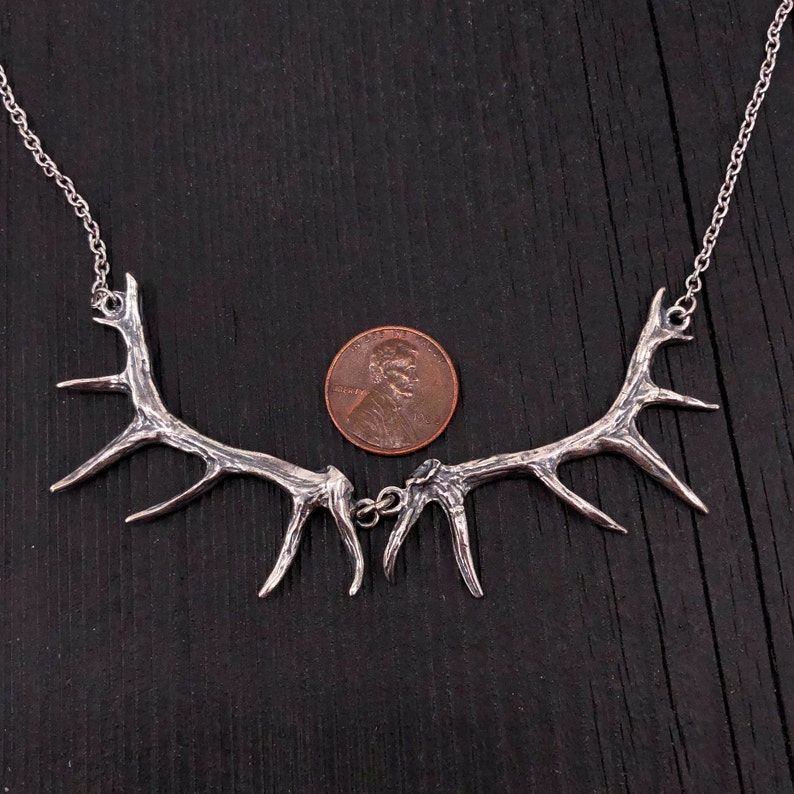 Imperial Elk Antler Choker Bib Necklace Sterling Silver Etsy