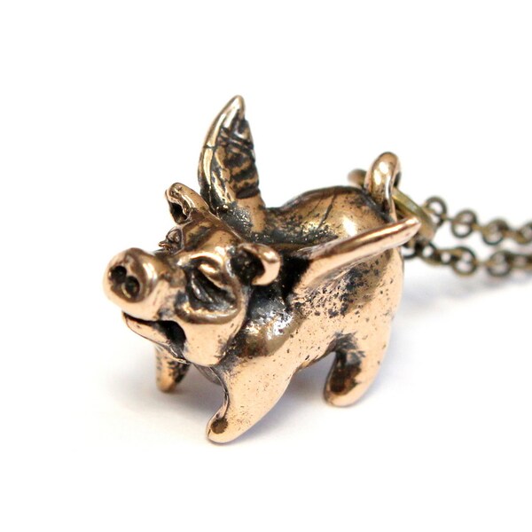 Flying Pig Necklace Etsy