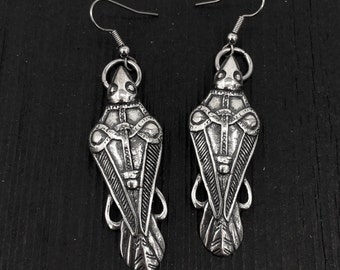 Odin's Raven Earrings Ancient Silver Odin's Ravens Viking Earrings Viking raven Jewelry