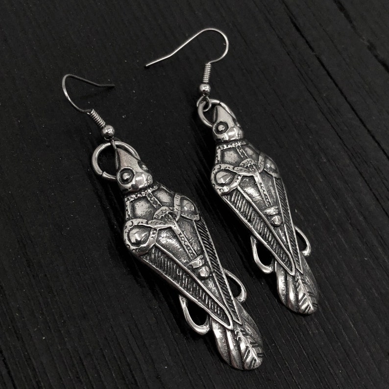 Odin's Raven Earrings Ancient Silver Odin's Ravens - Etsy