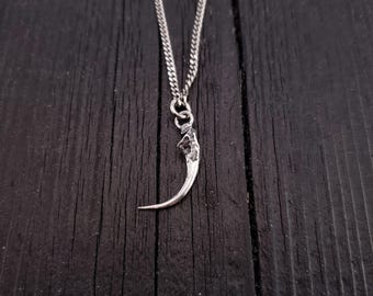 Rattlesnake Fang Charm Pendant Necklace 925 Sterling Silver