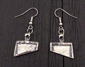 Guillotine Earrings 925 Sterling Silver French Guillotine Blade Earrings