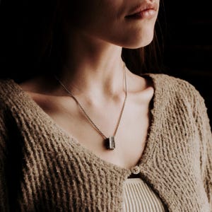 Cinder Block Necklace Solid Bronze Brick Pendant