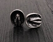 Silver Barefoot Horse Hoof Stud Earrings