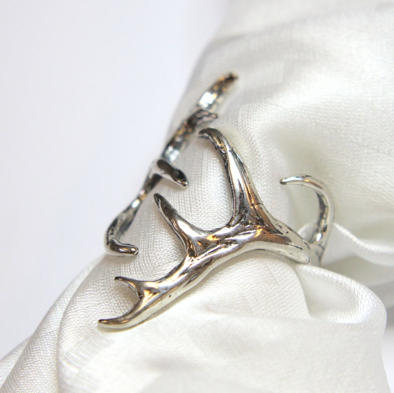 Elk Antler Ring Silver Elk Antler Ring Elk Antler Jewelry by Etsy