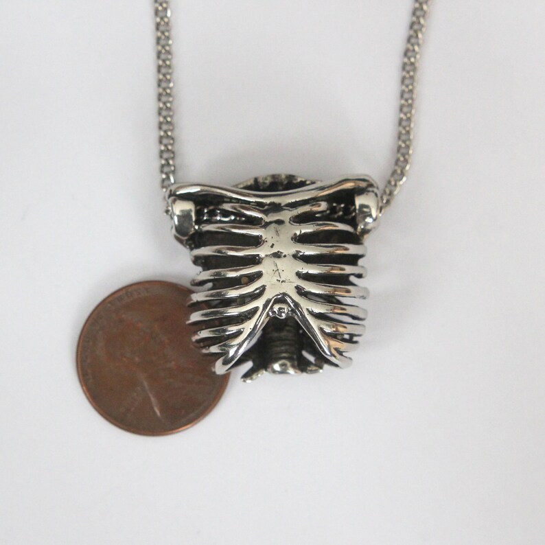 Ribcage Necklace Silver Ribcage Pendant Necklace Anatomical Etsy