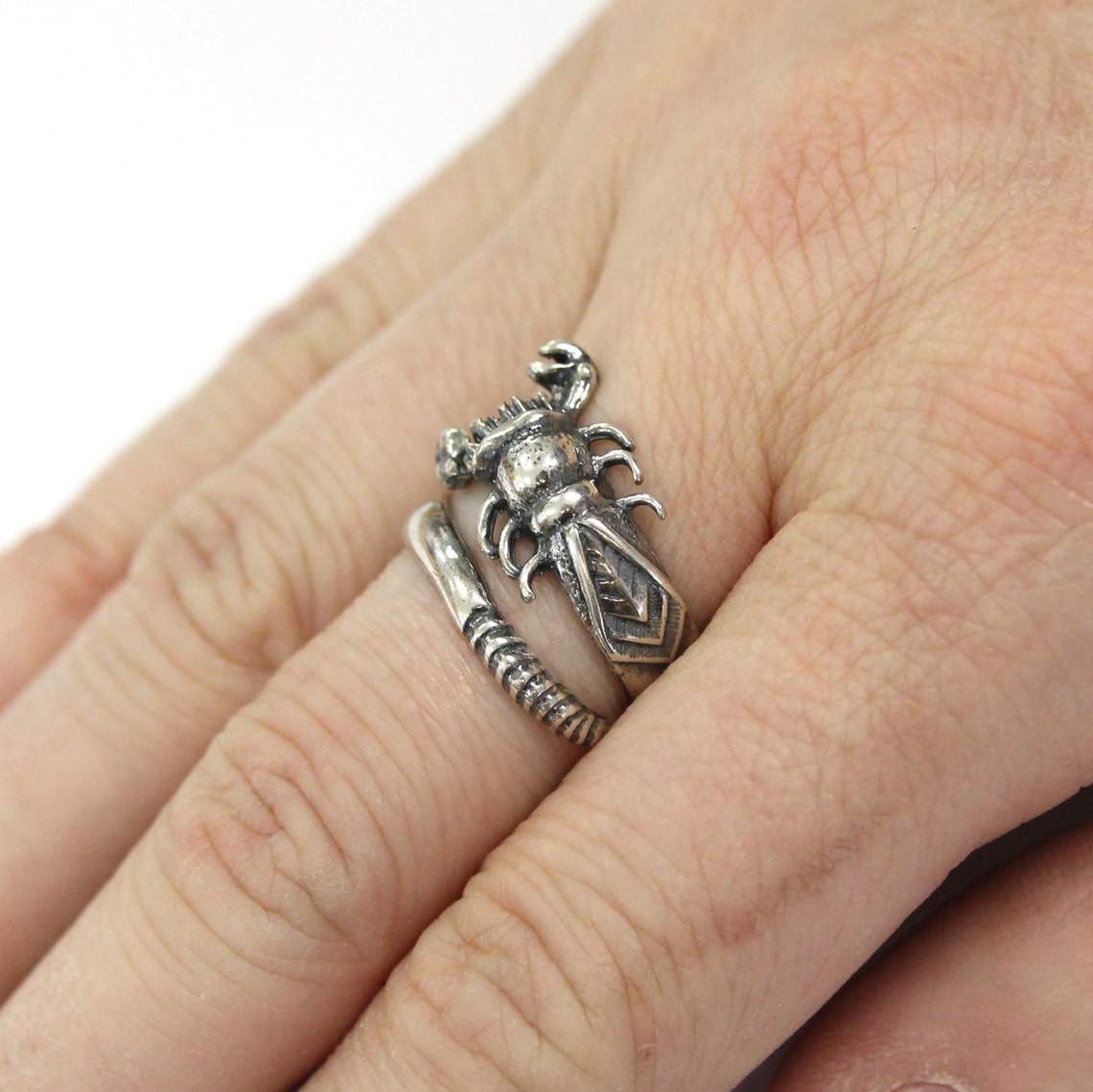 Scorpion Ring Sterling Silver Scorpion Ring Scorpion Wrap Ring Etsy