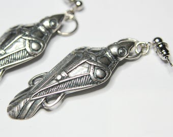 Sterling Silver Odin's Raven Earrings: Ancient Viking Jewelry