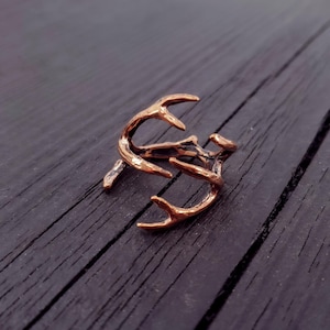 Deer Antler Ring - Solid Cast Bronze - Nature-Inspired Statement Jewelry - Multiple Sizes Available