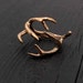 Deer Antler Wrap Ring - Solid Hand Cast Jewelers Bronze - Polished Oxidised Finish - Sizes 4 to 11 - Woodland Animal Statement Ring Gift 