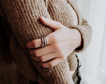 Serpent Ring Oxidized Sterling Silver: Detailed Snake Wrap, Unisex Adjustable Jewelry