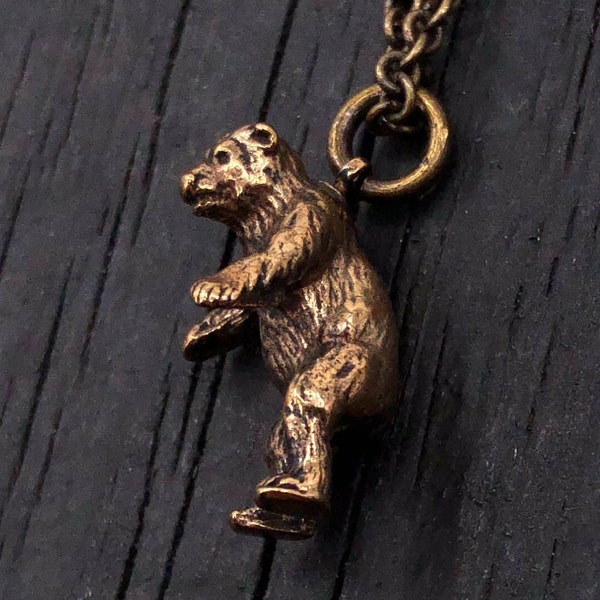 Collier ours en bronze massif