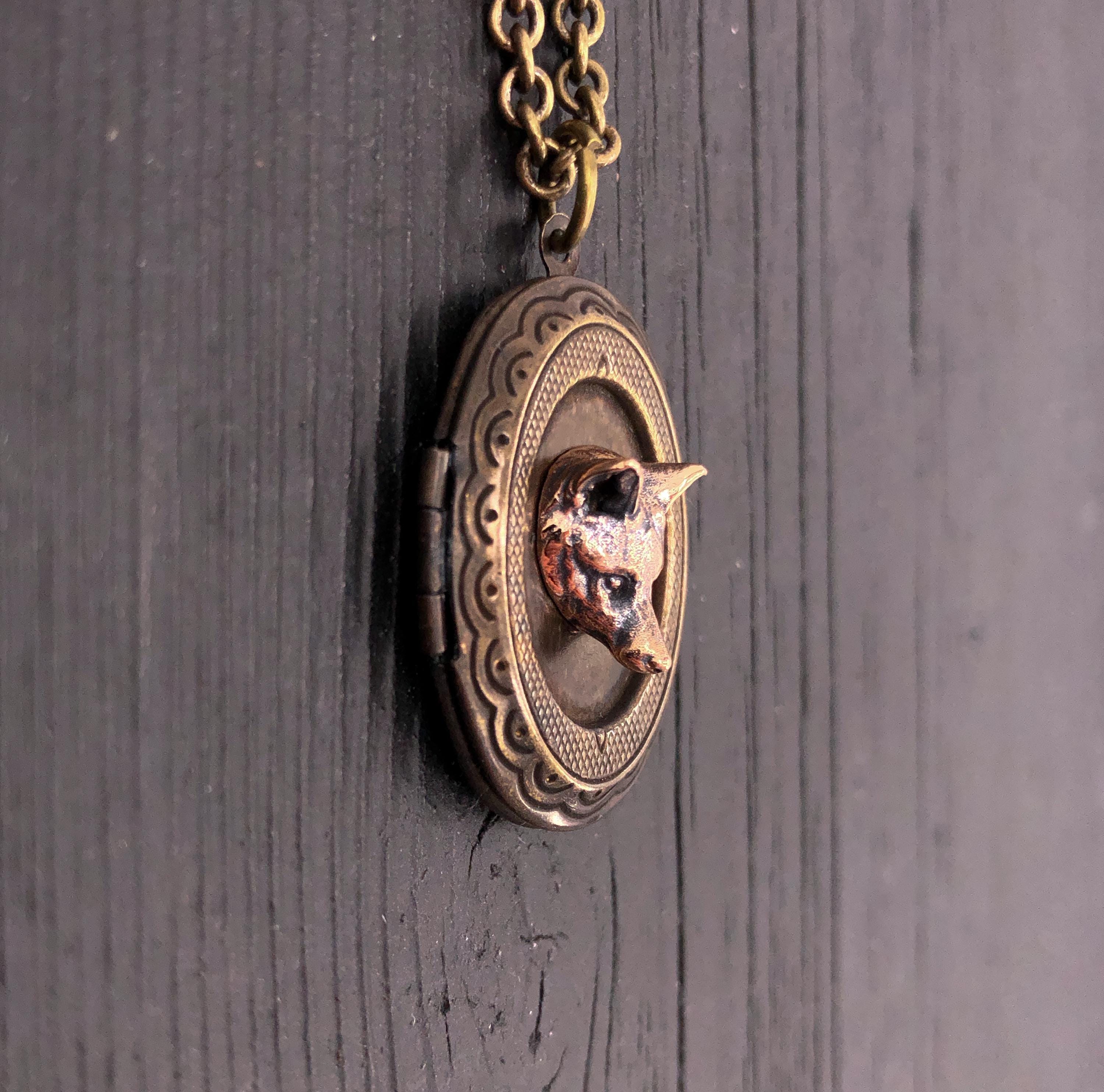 アンティーク ヴィクトリア朝 フォブ ロケット ペンダント ネックレス