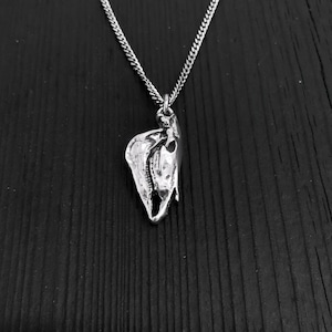 Horse Skull Charm Pendant Necklace - Solid Sterling Silver Equestrian image 3