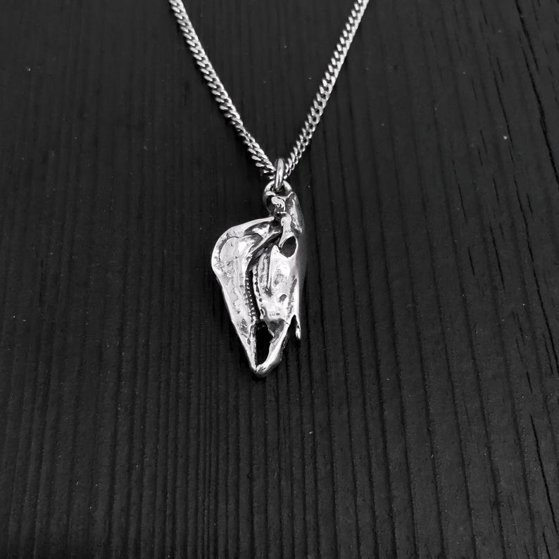 Horse Skull Charm Pendant Necklace - Solid Sterling Silver Equestrian image 3