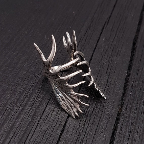 Moose Stud Earrings Oxidized Sterling Silver Moose Stud Earrings Oxidized Sterling Silver