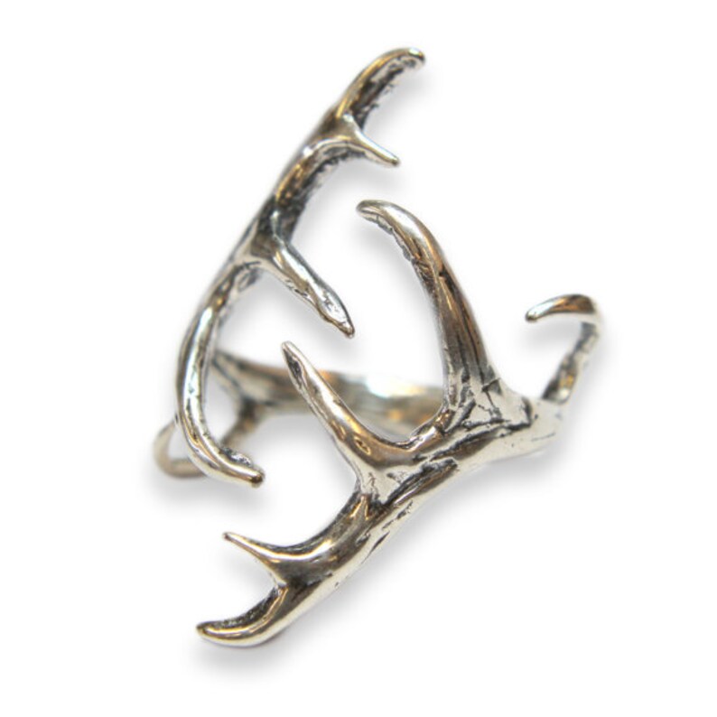 Elk Antler Ring Silver Elk Antler Ring Elk Antler Jewelry by Etsy