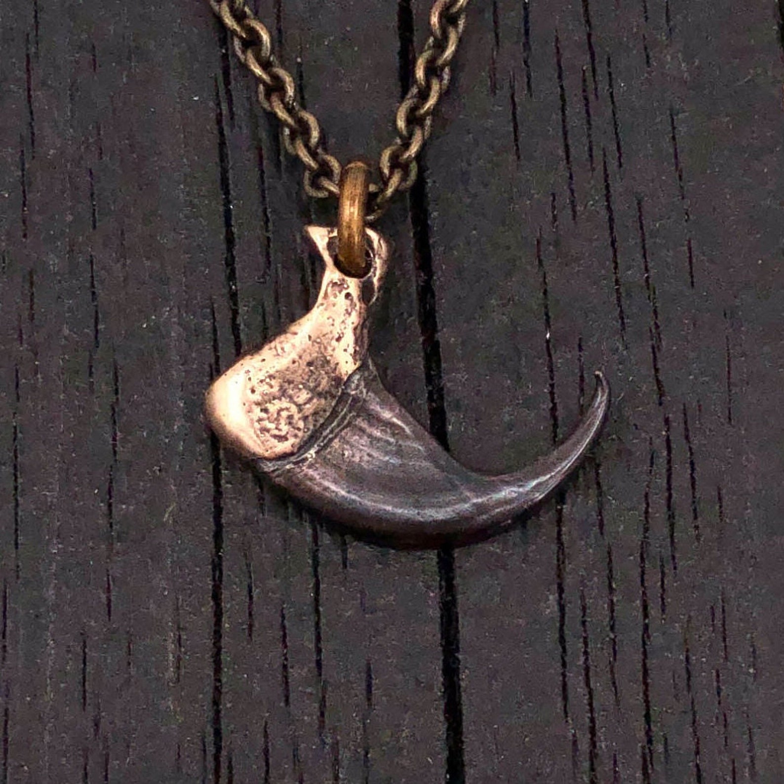 Cat Claw Necklace Bronze Bobcat Claw Pendant Necklace Etsy