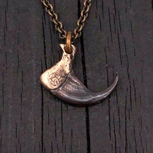 Cat Claw Necklace Bronze Bobcat Claw Pendant Necklace Claw Jewelry Gold Claw Pendant