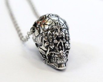 Sugar Skull Necklace Solid Sterling Silver Sugar Skull Pendant Necklace Sugar Skull Jewelry Calavera