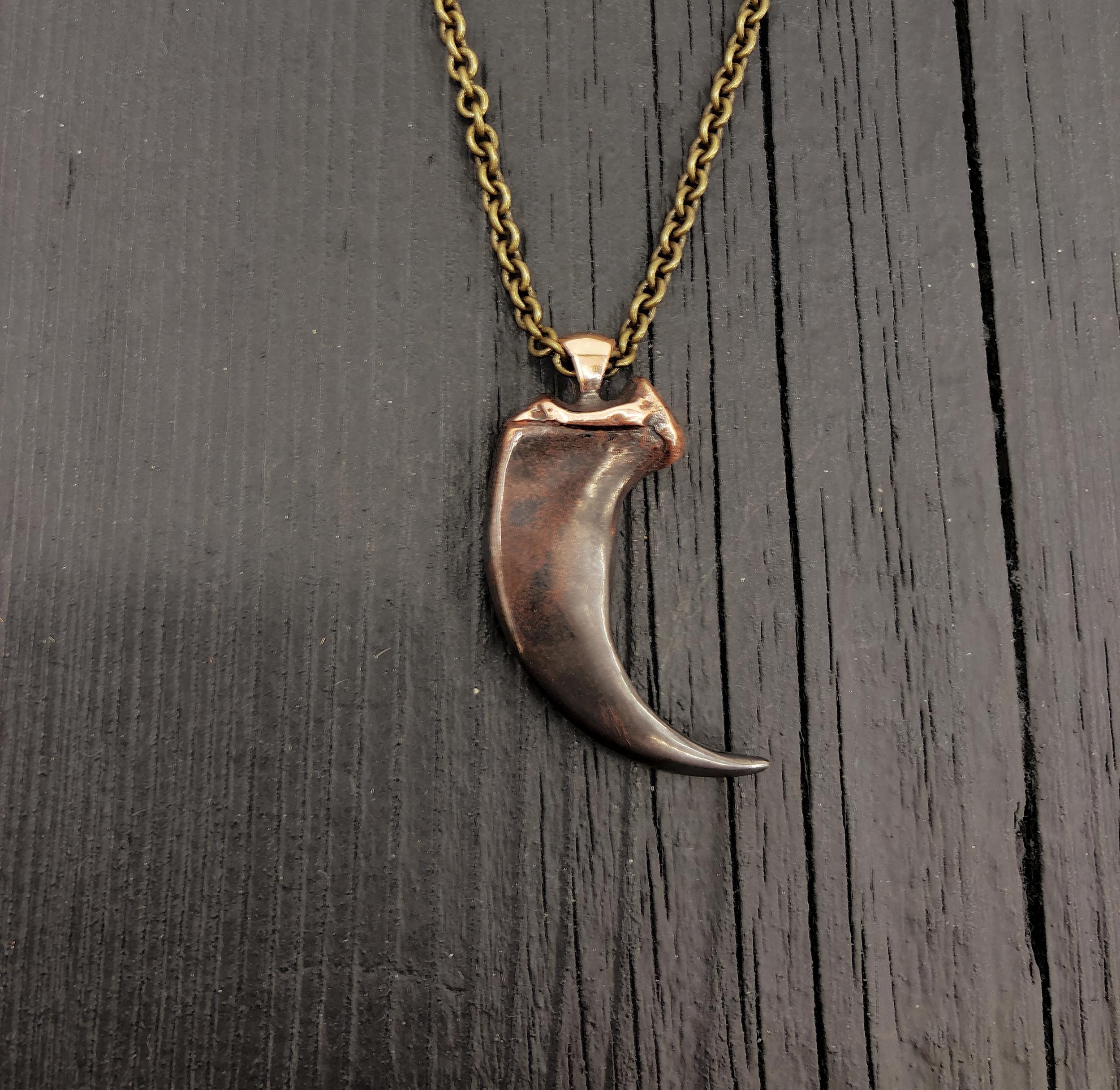 Black Bear Claw Pendant Necklace Solid Cast Bronze - Etsy