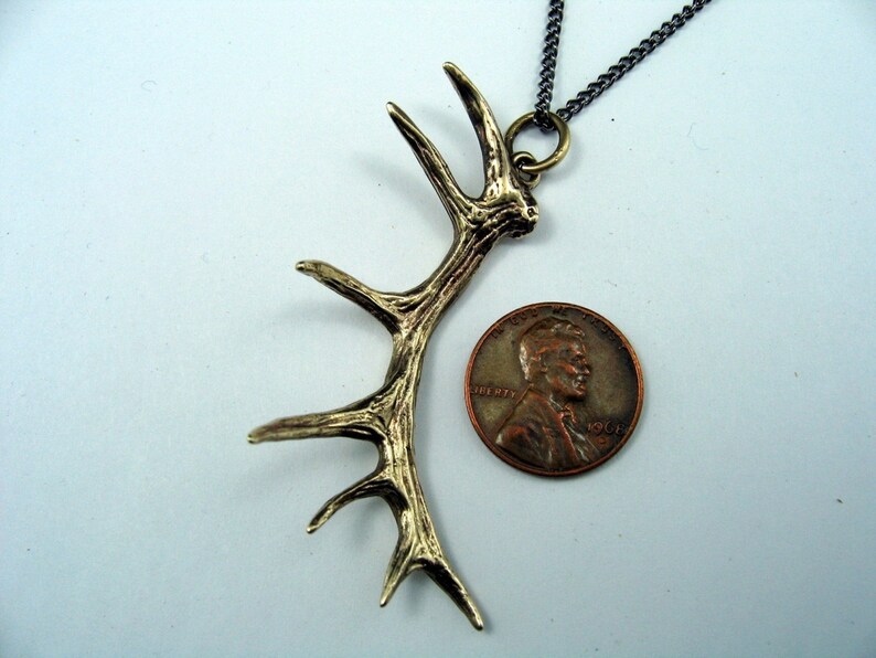 Elk Antler Necklace Bronze Elk Antler Jewelry Imperial Elk Etsy