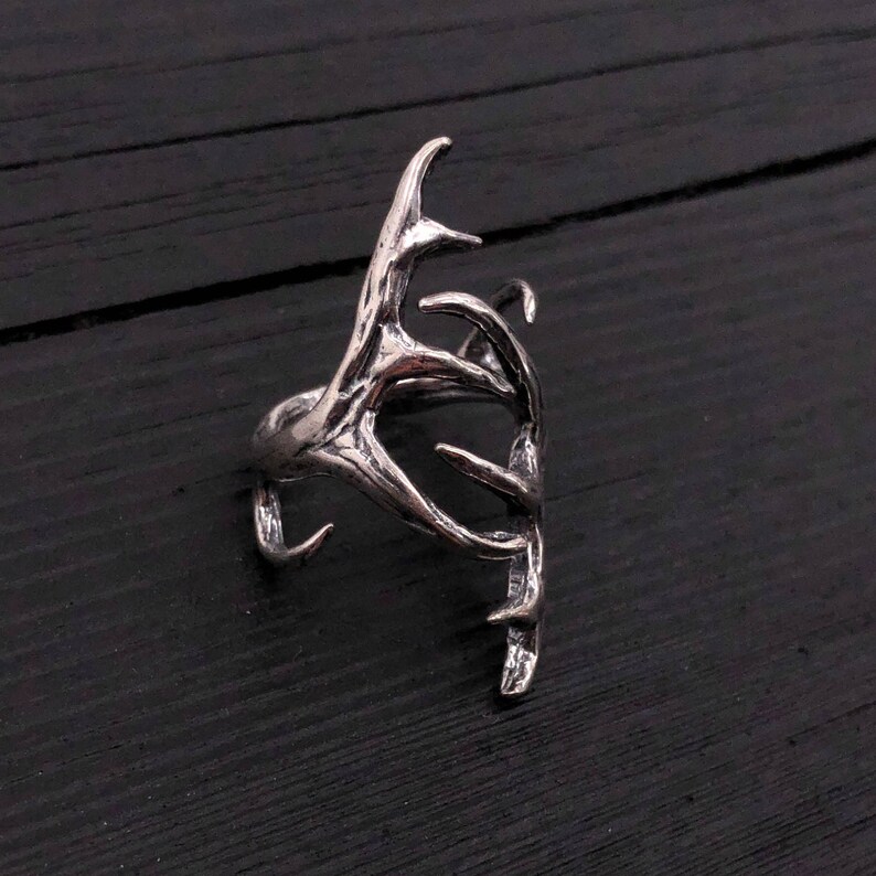 Elk Antler Ring Silver Elk Antler Ring Elk Antler Jewelry by Etsy UK
