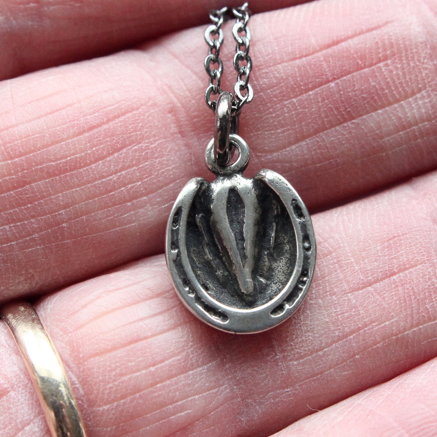 Horse Hoof Necklace Silver Horse Hoof Pendant Necklace Shod Etsy