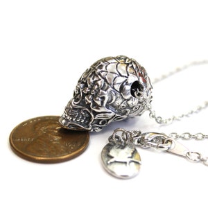 Sugar Skull Necklace Silver Sugar Skull Pendant Necklace Sugar Skull Jewelry image 7