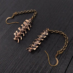 Snake Vertebrae Earrings Primal Elegance Moon Raven Designs Burnished Bronze Snake Vertebrae Earrings image 1