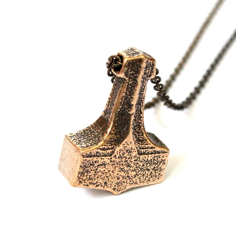 THOR's HAMMER Pendant Necklace Viking Mjollnir Mjolnir Mjolner in Traditional Solid Bronze image 6