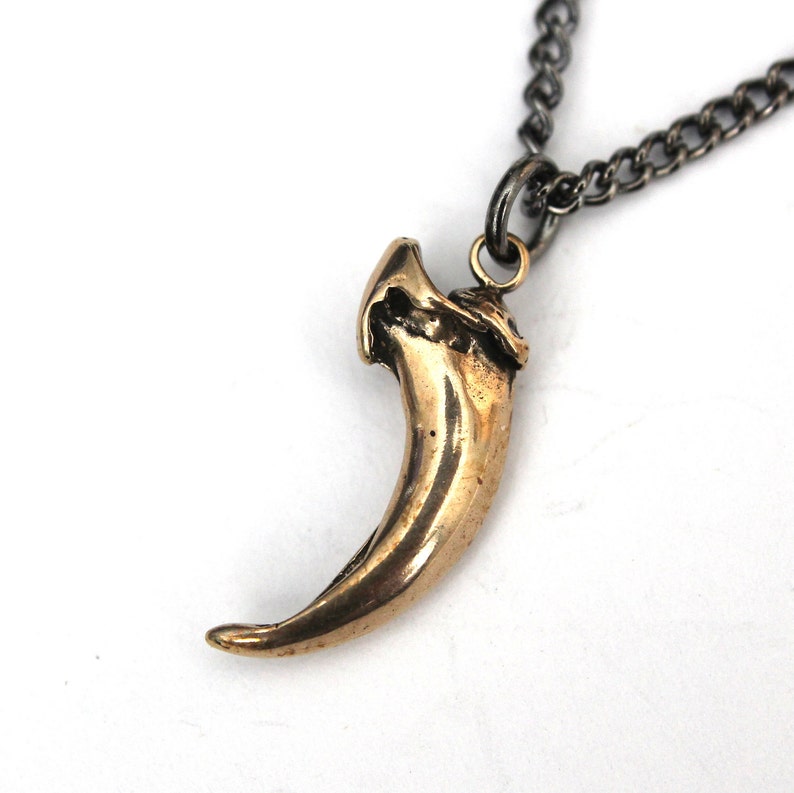 Fox Claw Necklace in Bronze A Perfect Little Fox Claw Necklace Gold Fox Claw Pendant Fox Jewelry Fox Necklace Nature Pendant image 4