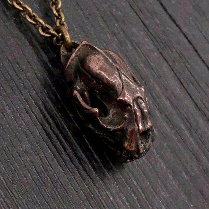 Cat Skull Necklace Wid Cat Skull With Articulated Jaw Etsy UK