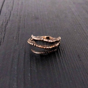 Raven Claw Talon Wrap Ring Solid Hand Cast Jewelers Bronze Sizes 6 to 12 Available Crow Foot Statement Jewelry Gift image 3
