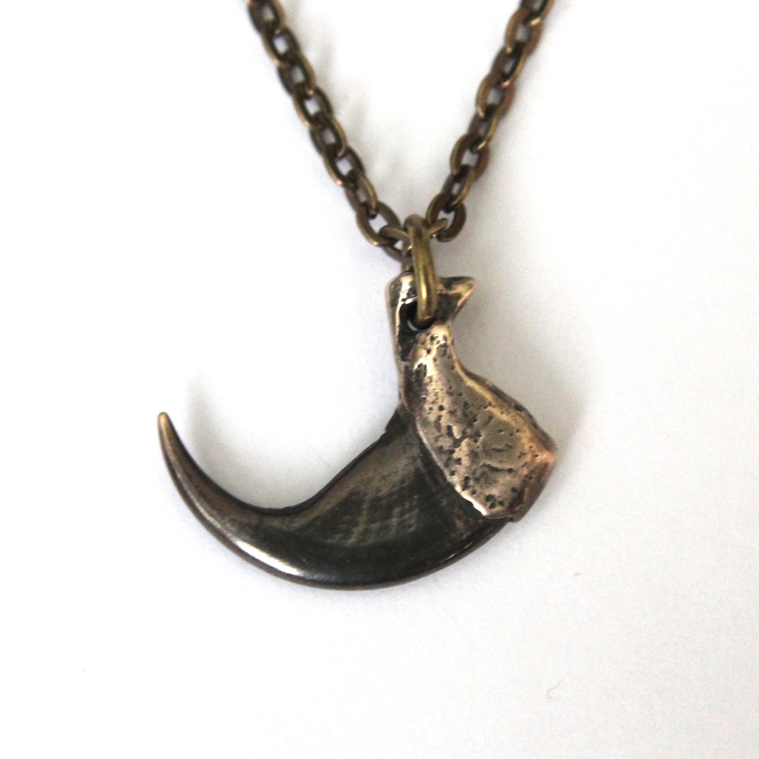 Cat Claw Necklace Bronze Bobcat Claw Pendant Necklace Etsy
