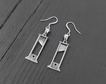 Sterling Silver Guillotine Earrings: Protest Jewelry