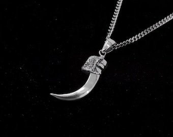 3D Life-Size Sterling Silver Kestrel Falcon Talon Pendant Hawk Claw Necklace