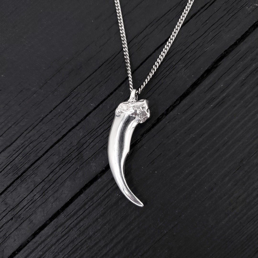 Silver Alaskan Wolf Claw Pendant Necklace Solid Hand Cast - Etsy