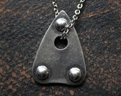 Silver Ouija Planchette Charm Pendant Necklace - Silver Plated Hand Cast Bronze - Mystic Oracle - Personalized Custom Engraving Available
