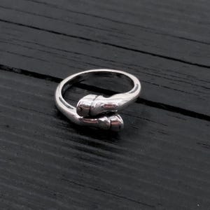 Sterling Silver Horse Hoof Ring, Equestrian Stacking Ring, Good Luck Charm