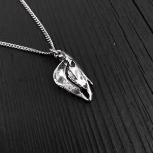 Horse Skull Charm Pendant Necklace - Solid Sterling Silver Equestrian image 1