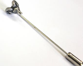 Ram Ascot Stickpin Stick Pin Lapel Sterling Pin