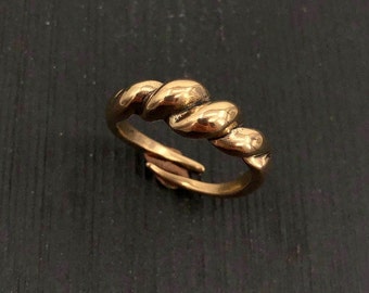 Ancient Viking Twist Ring - Hand Cast Solid Bronze Bornholm Ring - Norse Saxon Iron Age Jewelry - Viking Gift for Him or Her