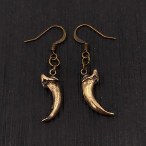 Fox Claw Earrings in Solid Bronze