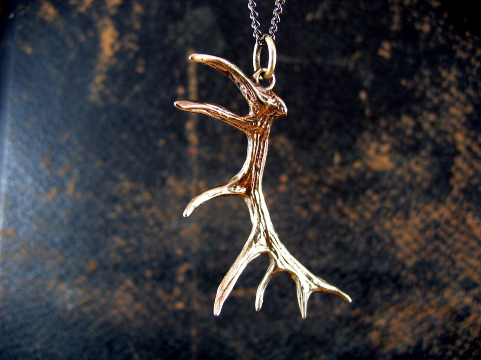 Elk Antler Necklace Bronze Elk Antler Jewelry Imperial Elk Etsy